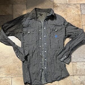 Men's Tin Haul Black Patterned Shirt